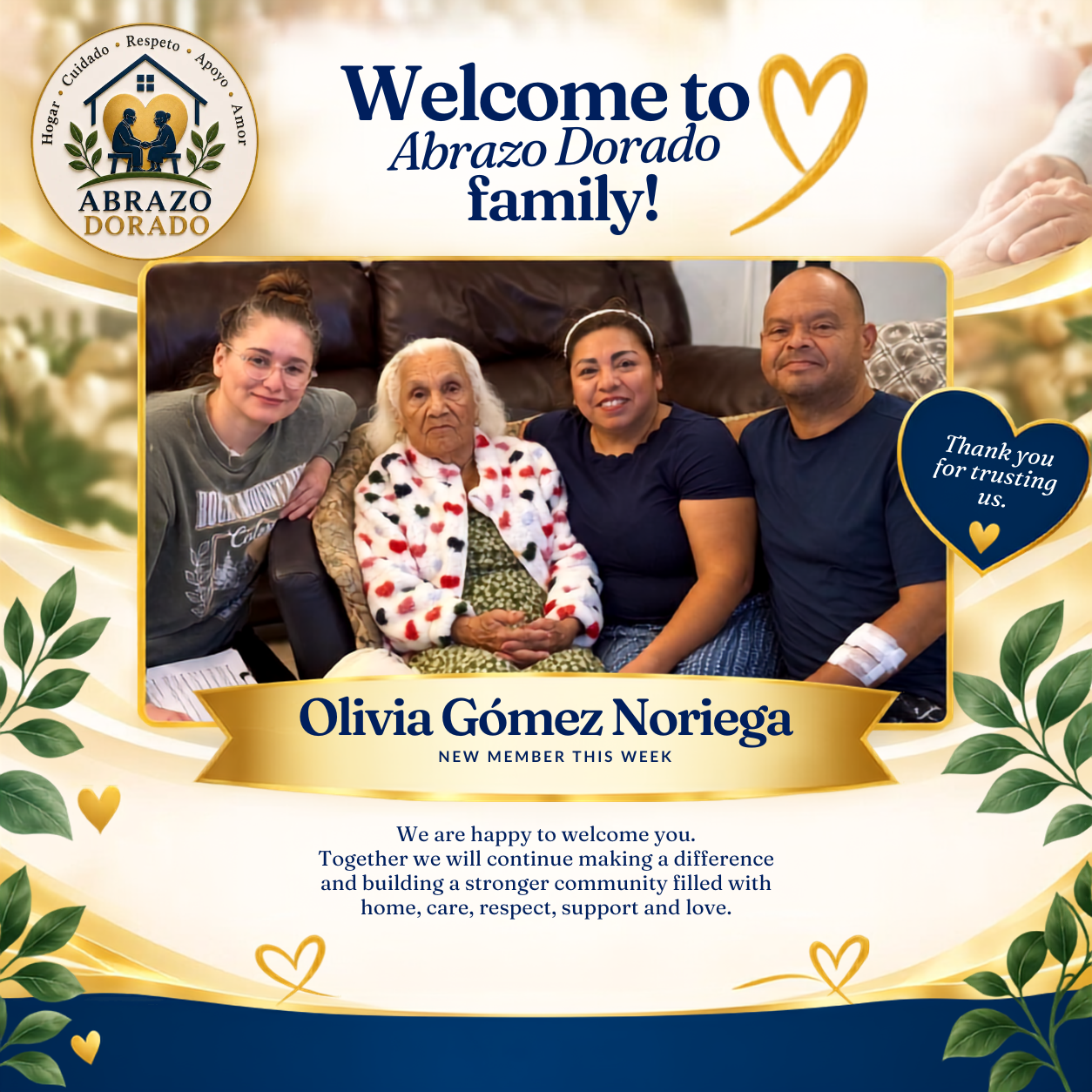 WELCOME, MRS. OLIVIA GÓMEZ