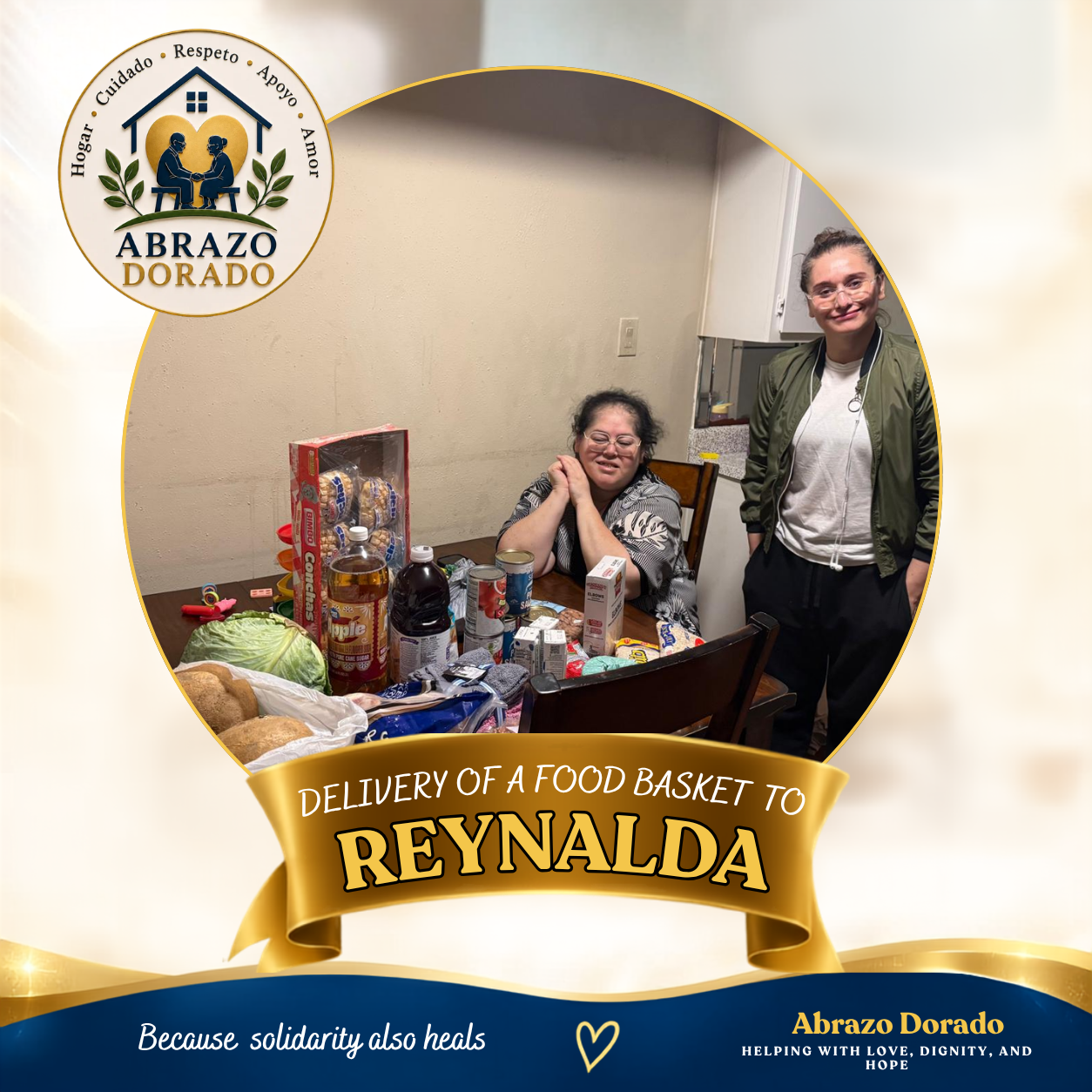 DELIVERY OF A FOOD BASKET TO REYNALDA