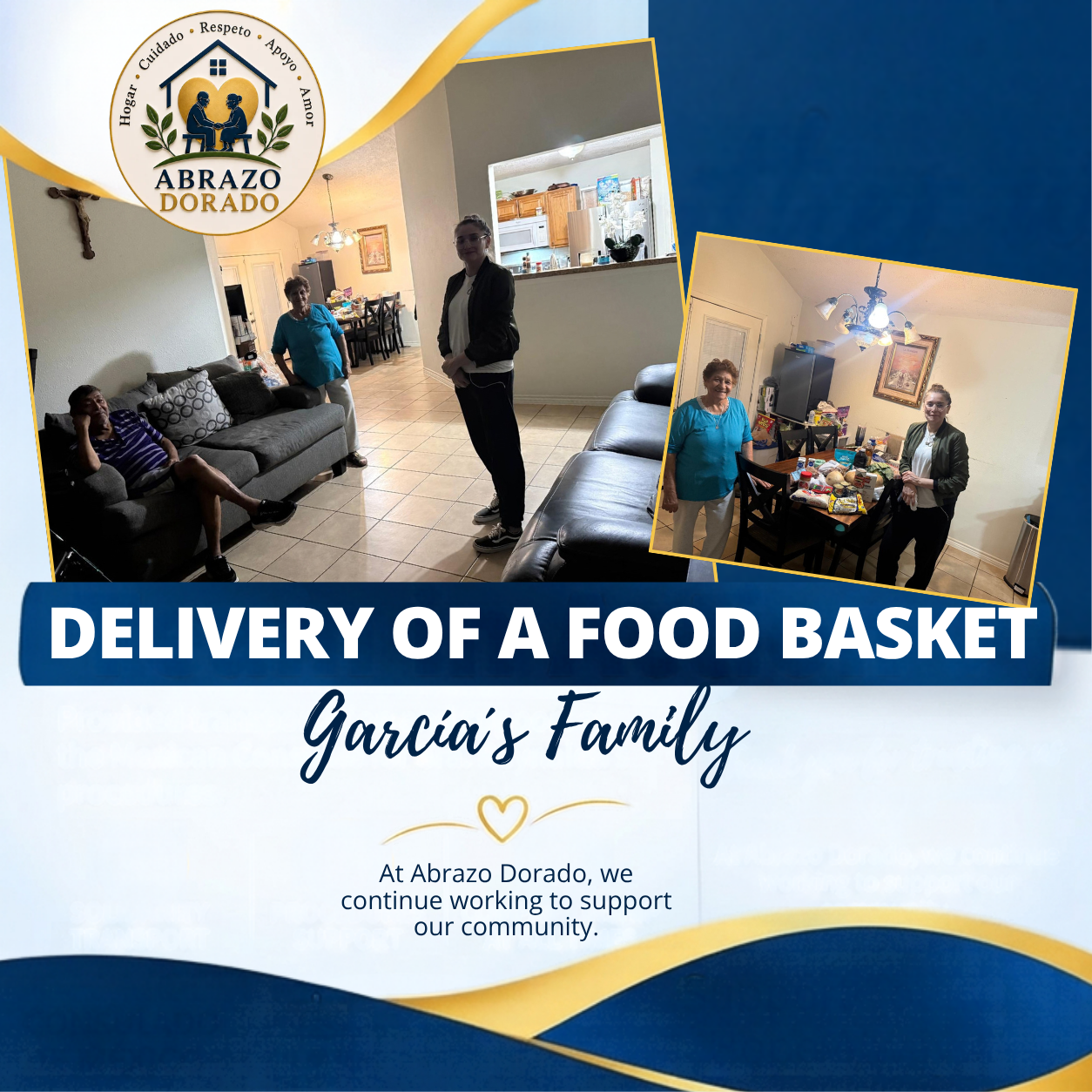 DELIVERY OF A FOOD BASKET TO GARCIA´S FAMILY