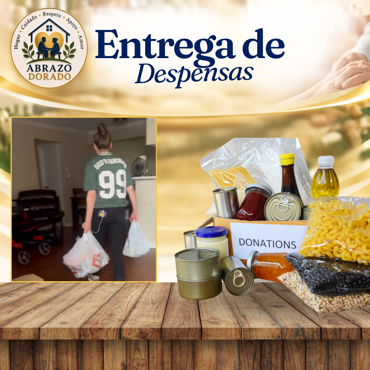 ENTREGA DE DESPENSA A REYNALDA VAZQUEZ